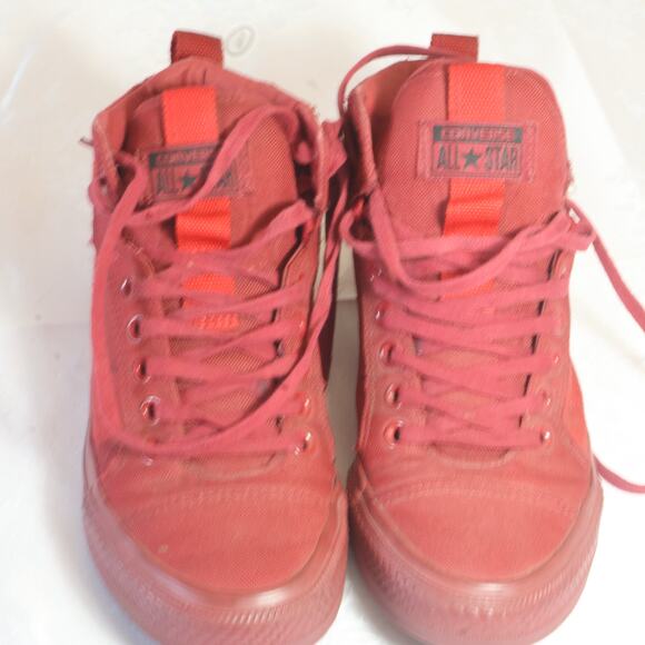 Converse All Star Red Map Print High Top Sneakers Unisex 5 / Women’s 6. - Picture 2 of 8